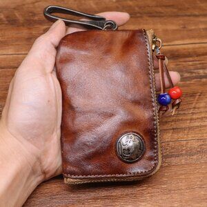 Handmade Genuine Cow Leather wallet, Cards and Key Bag for Men & Women